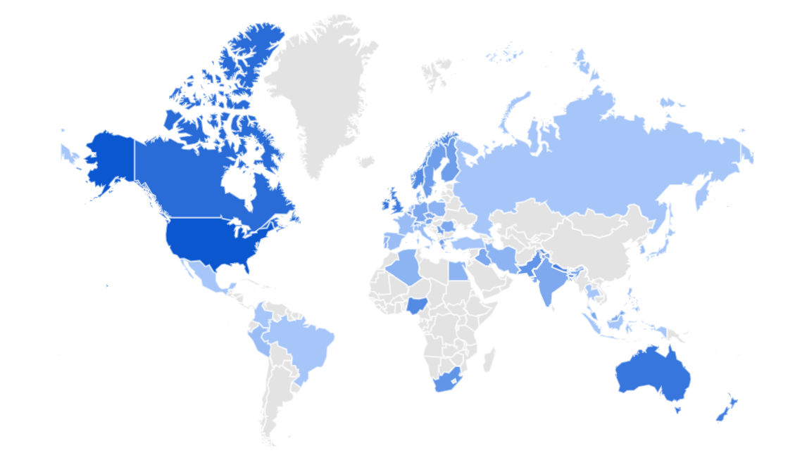 stormy daniels Interest by region
